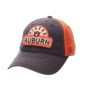 Auburn Tigers Zephyr Navy & Orange Route Style Mesh Back Slouch Adj. Hat Cap