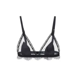 Dolce & Gabbana triangle satin and lace bra