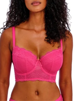 Freya Fancies Longline Plunge Bra - Hot Pink