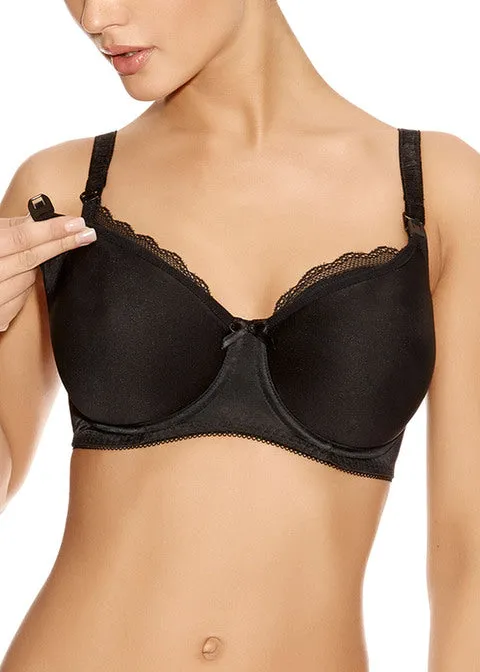 Freya Pure Underwire Molded Nursing Bra, Black