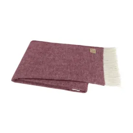 Italian Herringbone Throw in Deep Merlot