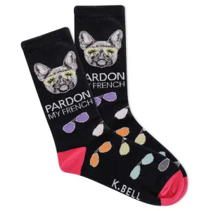 K.Bell  Women's French Bulldog Crew Socks