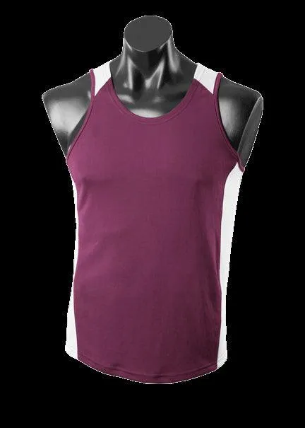 Kids Premier Singlet Maroon/White