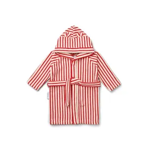 Liewood Rollo Bathrobe | Apple Red /Cream De La Cream