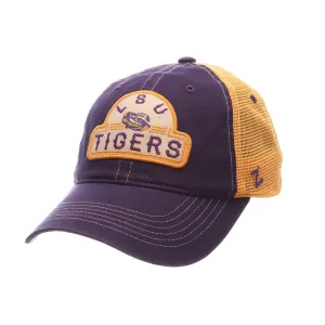 LSU Tigers Zephyr Purple & Gold Route Style Mesh Back Slouch Adj. Hat Cap