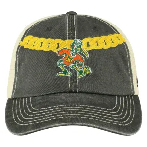 Miami Hurricanes TOW Faded Black "Turnover Chain" Mesh Adj. Hat Cap