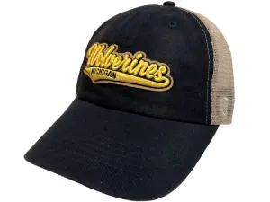 Michigan Wolverines TOW Navy with Tan Mesh Adjustable Snapback Slouch Hat Cap