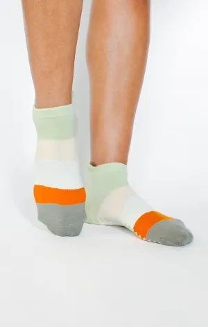 Pointe Studio Layered Stripe Full Foot Grip Sock