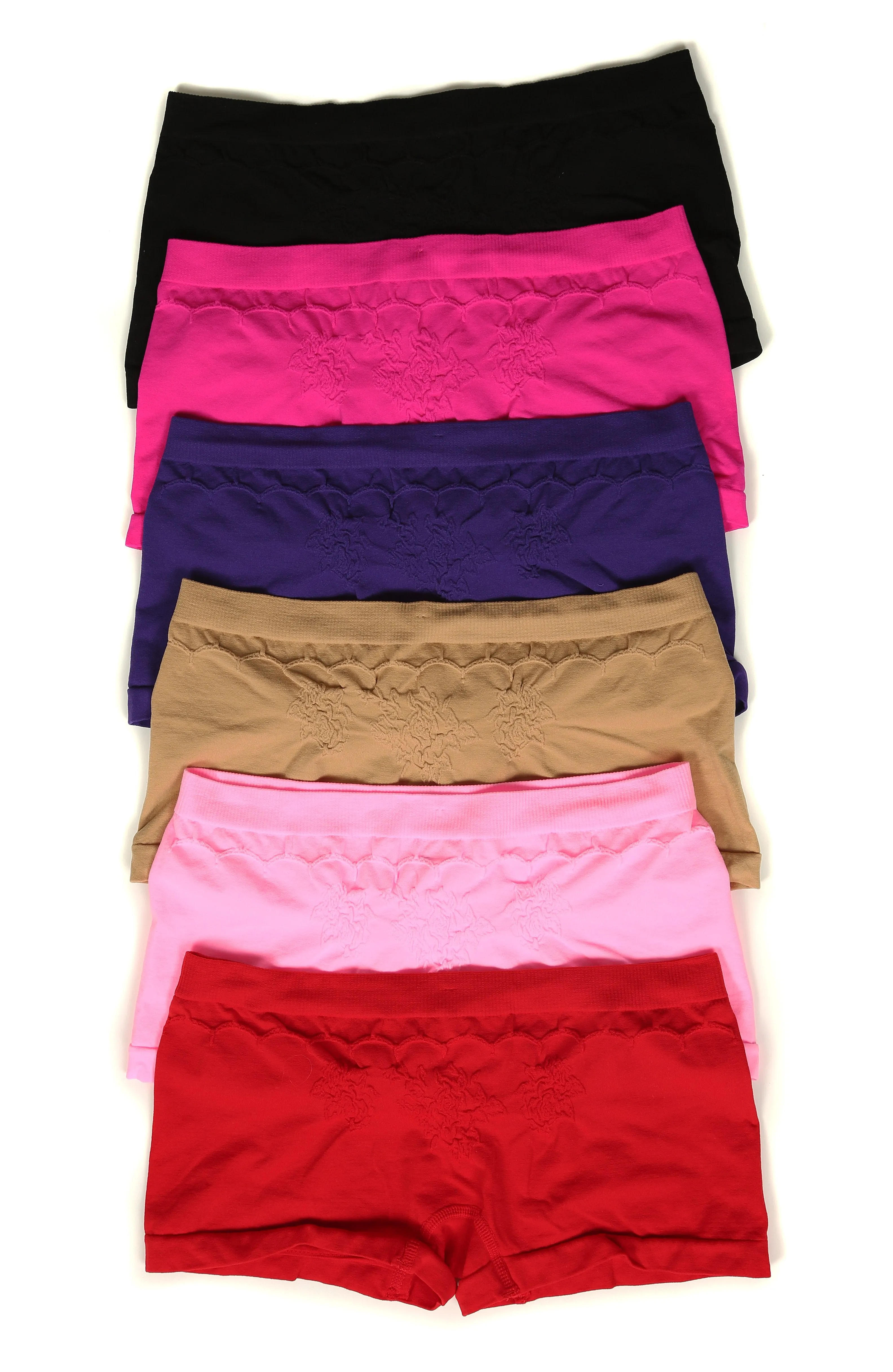 Sakkas Women's Seamless Stretch Boy Short Panties (6 Pack)