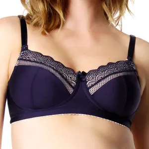 Show-Off Navy Blue Nursing Maternity Bra - Hotmilk