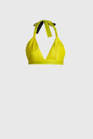 Silk Bra Top - Lemon Yellow