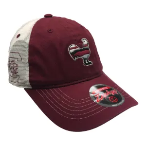 South Carolina Gamecocks Zephyr Garnet Rooster Silhouette Mesh Snapback Hat Cap