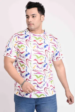 Spash O colours Digital Printed Round Neck T-Shirt Men's Plus Size