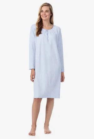 Sweet Blue Cotton Pointelle Waltz Nightgown